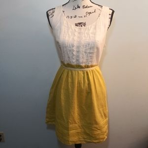 Mauve White and Green Lace Dress